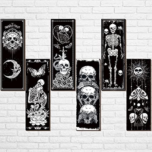 6 Piezas Hallowen Wall Decor Gothic Skeleton Boho 8lwxw