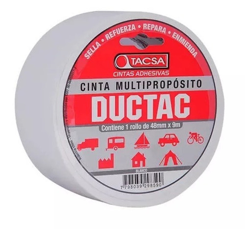 Cinta Multipropósito Ductac L390 48mm X  9m X 0.26mm