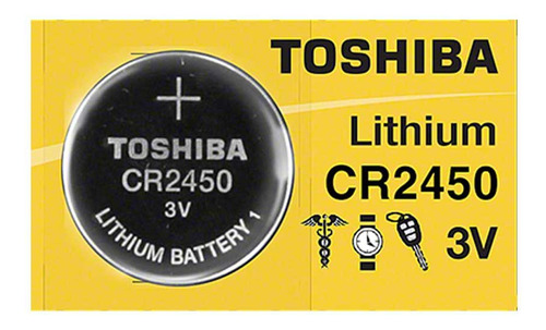 Pila Bateria Toshiba Cr2450 Tamaño Botón 3 Voltios Paquete De 1 Unidad