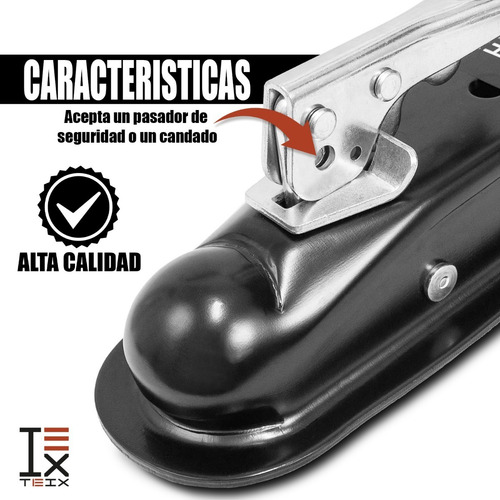 Imagen 5 de 7 de Concha Gancho Soporte Seguro Acople Bola Tiron Para Remolque