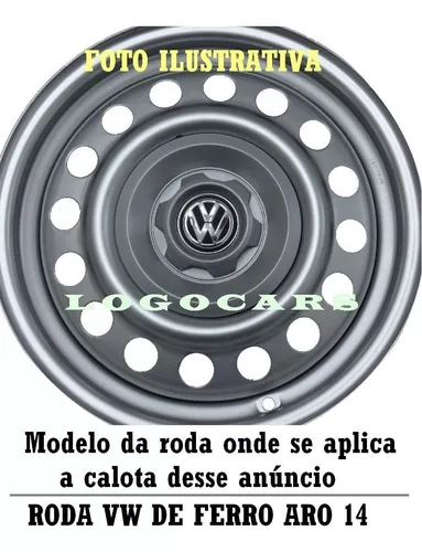 Jogo 4 Calota Centro Roda vw Parati Club p/ Roda de ferro Coquinho Prata