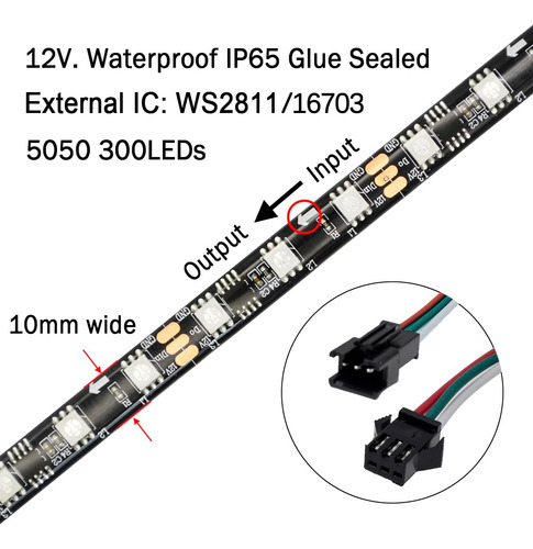 Dirigido De 16,4 Pies Black Strip Water Water Water Water St