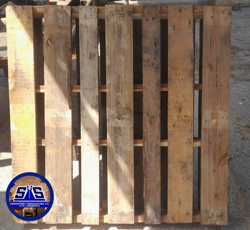Paleta De Madera Doble Cara 120x120cm 4 Listones Usada (Usado)