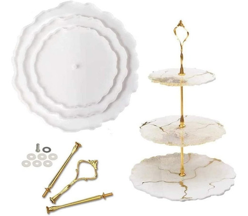 3 Niveles Molde Resina Silicona Para Soporte Pastel