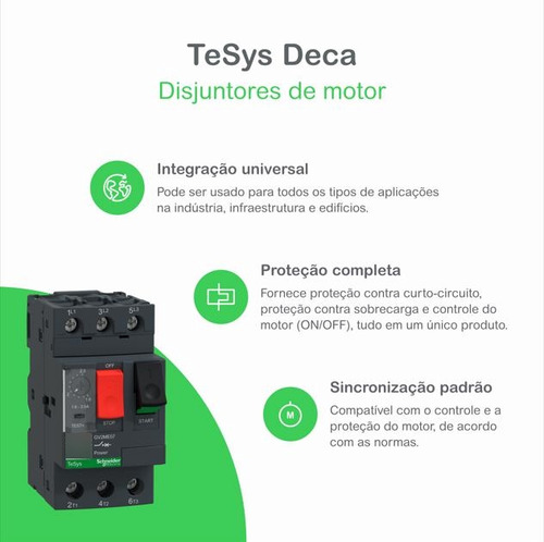 Disjuntor Motor Com Função Rele De Sobrepor Tripolar 6-10a