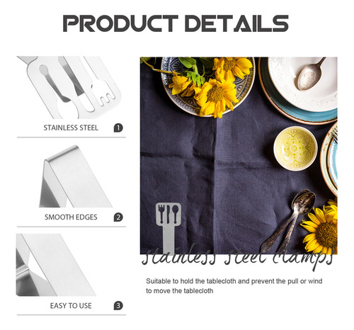 Pinzas Triangulares Para Mantel, 4 Unidades
