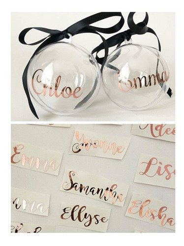 Etiquetas Calcomania Vinil Espejo Rose Gold Dorado Frascos