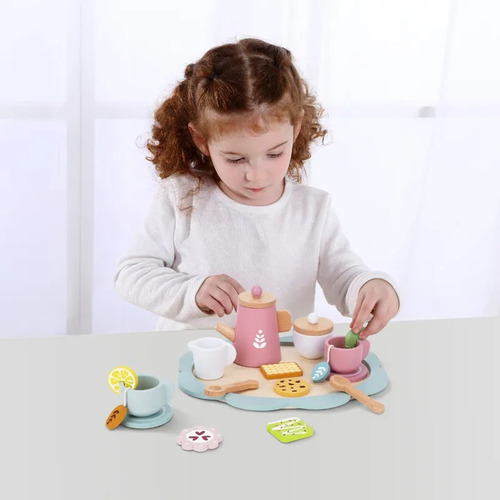 Set De Té Madera: Juguete Didáctico Para Niños Juego Color Multicolor