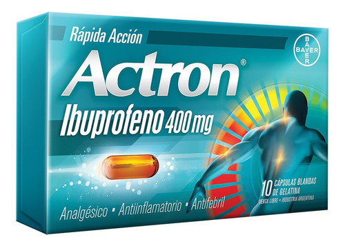 Actron 400 Mg X 10 Cápsulas - Ibuprofeno Bayer®