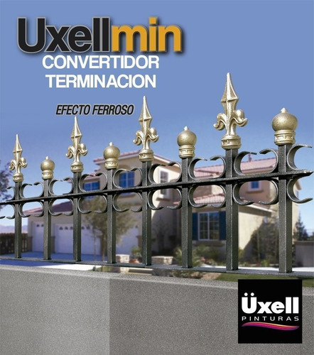 Convertidor Esmalte Efecto Ferroso Uxell Min X 1 Lt Acabado - Color Plata