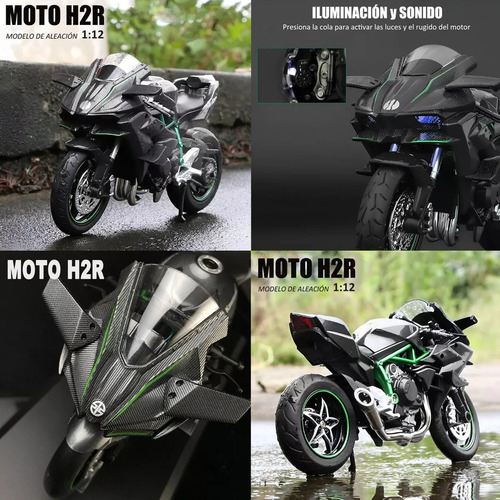 Miniatura De Motocicleta Kawasaki H2r Com Luz E Som