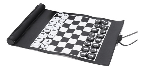 Para Roll De Chess Set Pu Mesa Backgammon Juego Portátil
