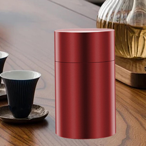 Contenedor De Almacenamiento De Aluminio, Lata De Metal Rojo