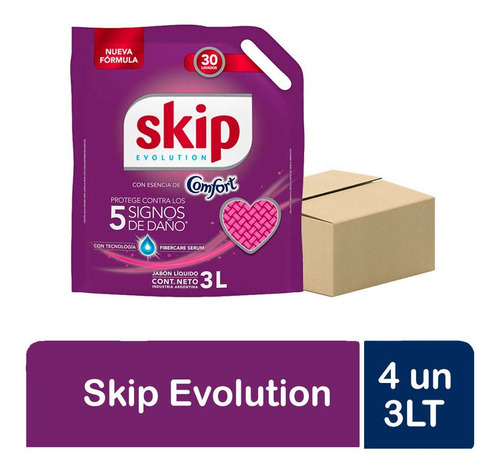 Pack X 4 Un Skip Fragancia Comfort Jabon Liquido X 3 Lt