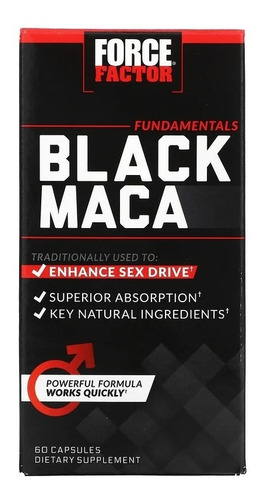 Maca negra, dosis de 1000 mg, 60 cápsulas - Force Factor aumenta la libido