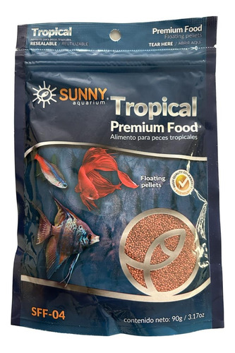 5 Bolsas Alimento Sunny Tropical Premium Food Peces 90 G.
