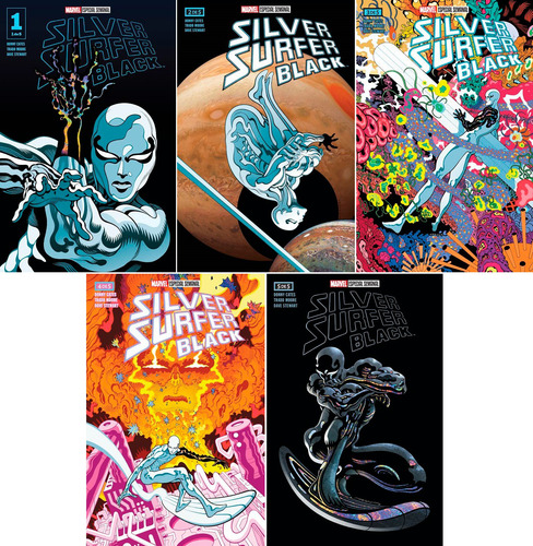 Marvel Especial Semanal Silver Surfer Black 1 Al 5 Completo