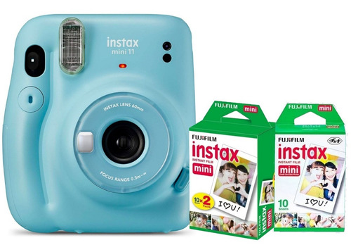 Camara Instantanea Instax Mini 11 Celeste 3 Rollos Prem