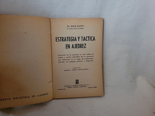 Imagen 4 de 9 de Estrategia Y Tactica En El Ajedrez Max Euwe Sopena