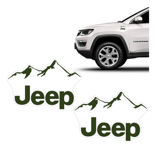 Par Adesivos Linha Jeep Montanha Decorativo Verde - Genérico