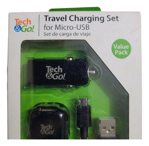 Set De Cargador Para Viaje Cable Usb A V8