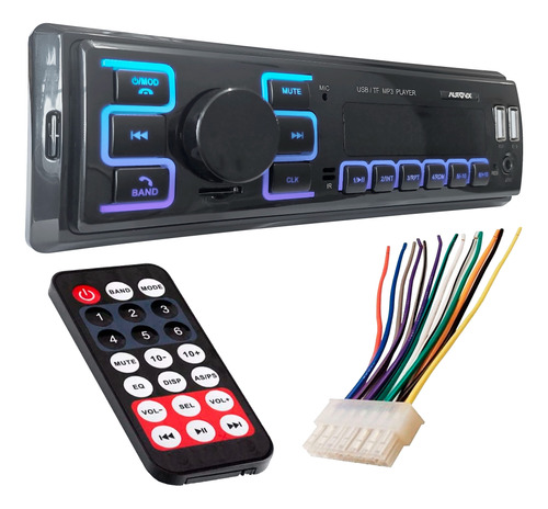 Rádio Fm Mp3 Automotivo Com Bluetooth Controle Remoto 2 Usb