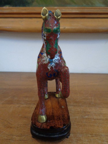 Imagen 7 de 10 de Antiguo Caballo De Bronce Esmaltado Cloisonne