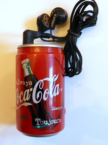 Lata Coca Cola Radio Walkman Años 90 Única! Sin Usar