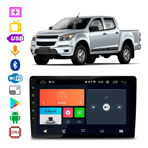 Radio Chevrolet S10 2012 A 2016 9 Pol Bt Android Aplicativos