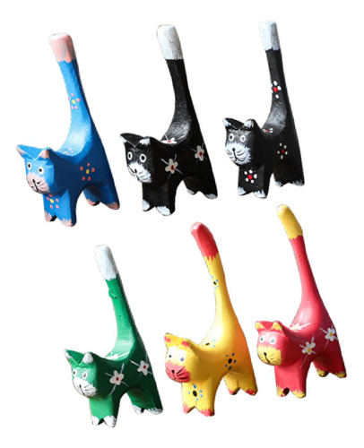 6 Piezas Cat En Miniatura Figuras Pequeñas Estatuas Adornos