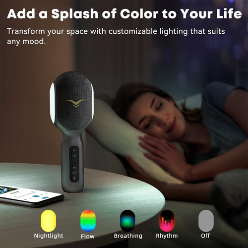 Sondtuo Wireless Bluetooth Karaoke Micrófono, Micrófono Port