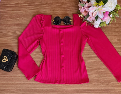 Imagem 6 de 8 de Roupa Infantil Blusa Menina Manga Princesa Minidiva Novidade