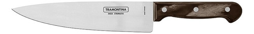 Juego De Cuchillos Polywood Acero Inox Tramontina 3 Piezas Color Marrón
