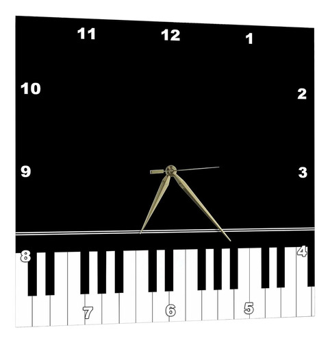 3drose Black Piano Edge - Diseño De Música De Teclado De Col