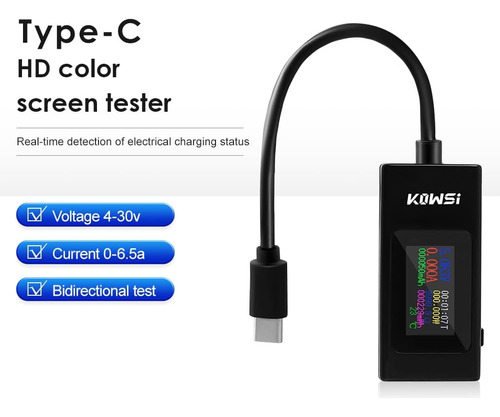 Medidor De Potencia Del Probador Usb C De Diymore, Digital,