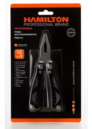 Pinza Multiple Multiherramienta 12 En 1 Hamilton Navaja Pm10