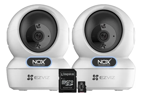 Pack X 2 Cámara Seguridad H6c Wifi Ezviz 2k+ 4mp + Mem. 32gb