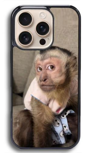 Funda Antigolpes Para Iphone Y Otros Meme Mono Capuchino 1 Negro Iphone 14