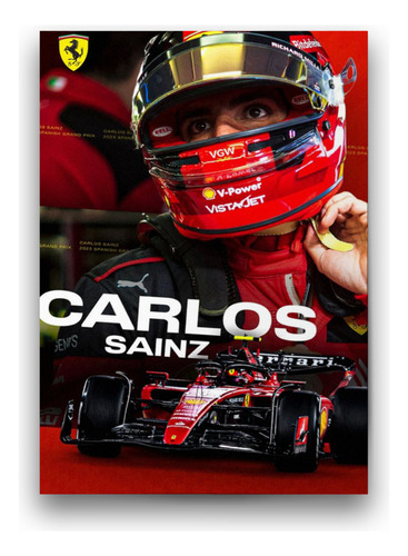 Póster Papel Fotográfico Formula Piloto Carlos Sainz 80x120