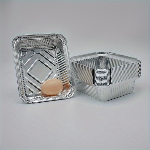 20 Unidades De Bandejas De Aluminio Rectangular Con Tapas -