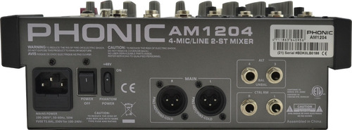Mesa De Sonido Con Efectos De 8 Canales Phonic Am1204