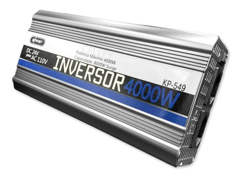 Inversor Conversor 24V para 110V Potência 4000W Veicular Transformador Tensão Knup KP-549 Cinza