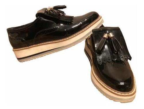 Zapatos Mocasines Zara Woman Charol C/plataforma T40