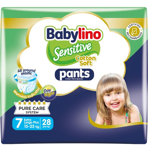 Pañales Babylino Sensitive, Talla 7 Pants