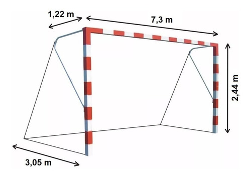 Imagen 1 de 10 de 1 Red Arco Futbol 11 Profesional Cuerda 3mm Trapezoidal 10cm