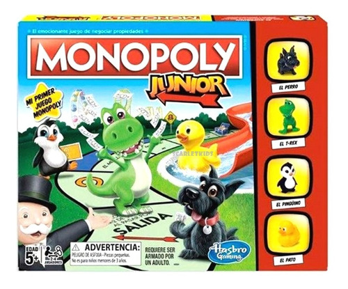 Monopoly Junior Juego De Mesa Original Hasbro Scarlet Kids