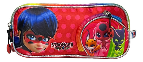 Kit Mochila Lady Bug Ruedas Lonch Lapicera Original Primaria