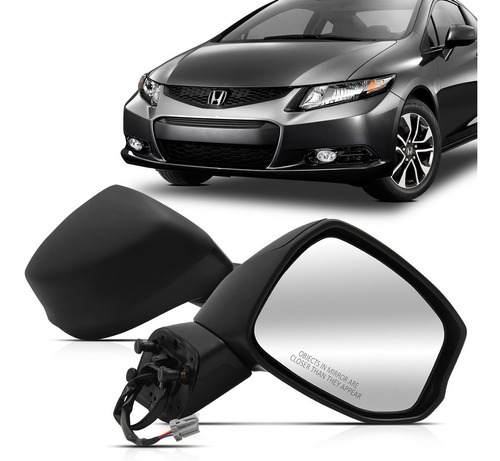 Par Retrovisor Externo Civic 12 A 15 16 Elétrico Sem Pisca