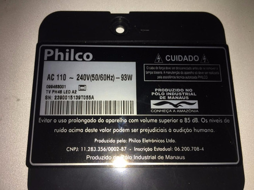 Pé (base) Tv Philco Ph46 Led A2 De Vidro Original