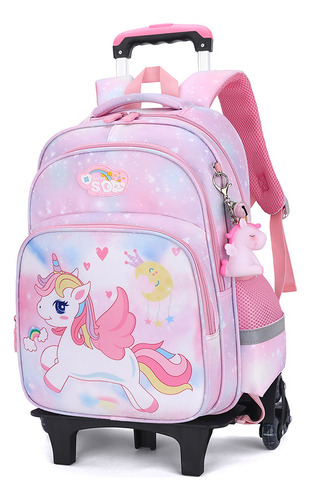 Mochila De Carrito Unicornio Bolsa Primaria Las Ruedas Mochilas Con Ruedas